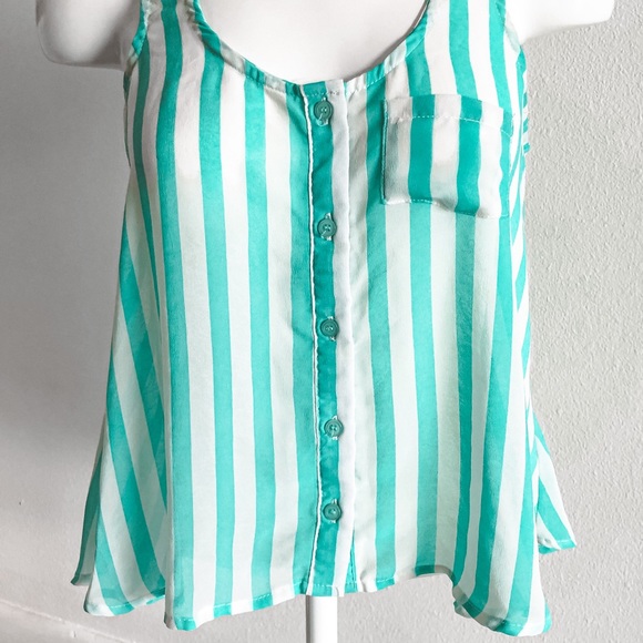 Papaya Striped Sheer Tank Top - Picture 5 of 7